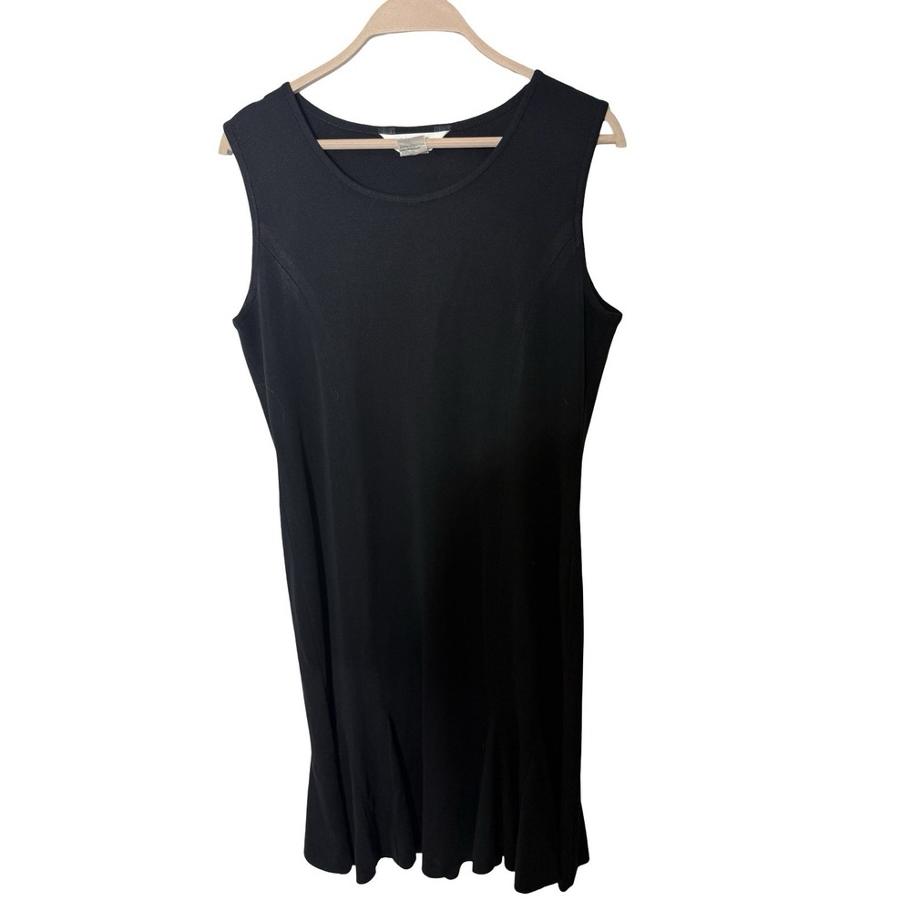 Exclusively Misook Size‎ M Black Sleeveless Dress drop waist Hem Classic Acrylic